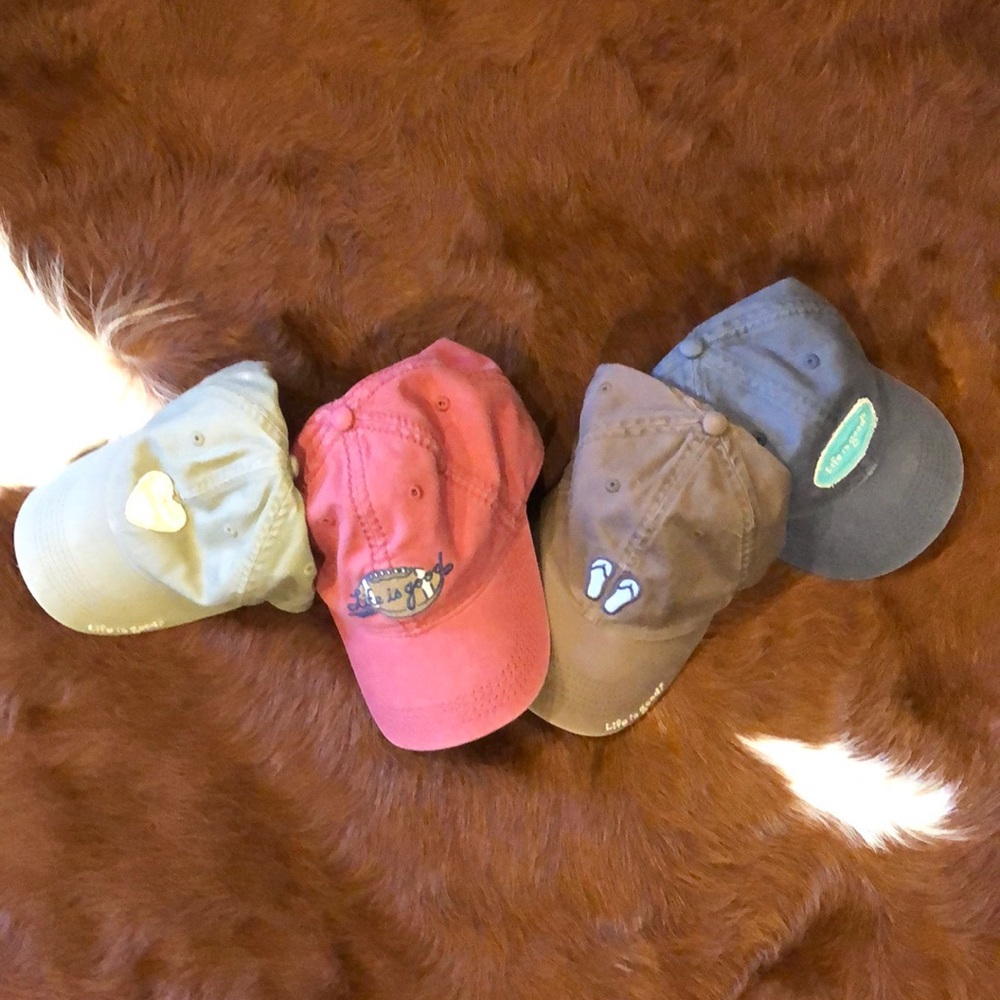 4 Life is good baseball hats. Good used condition. $15.00 each or 4 for $40